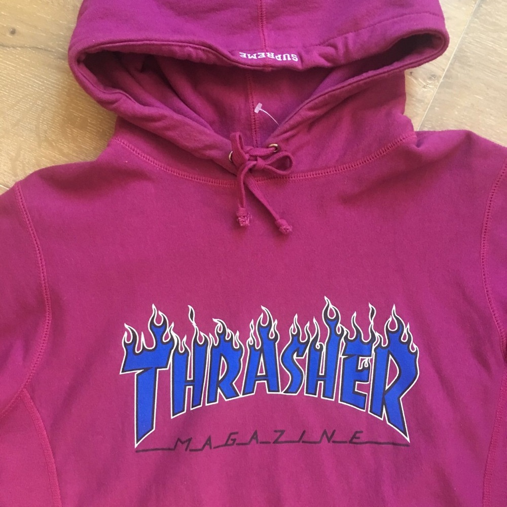 Supreme x Thrasher Pink Flame hoodie - Picture 1 of 3